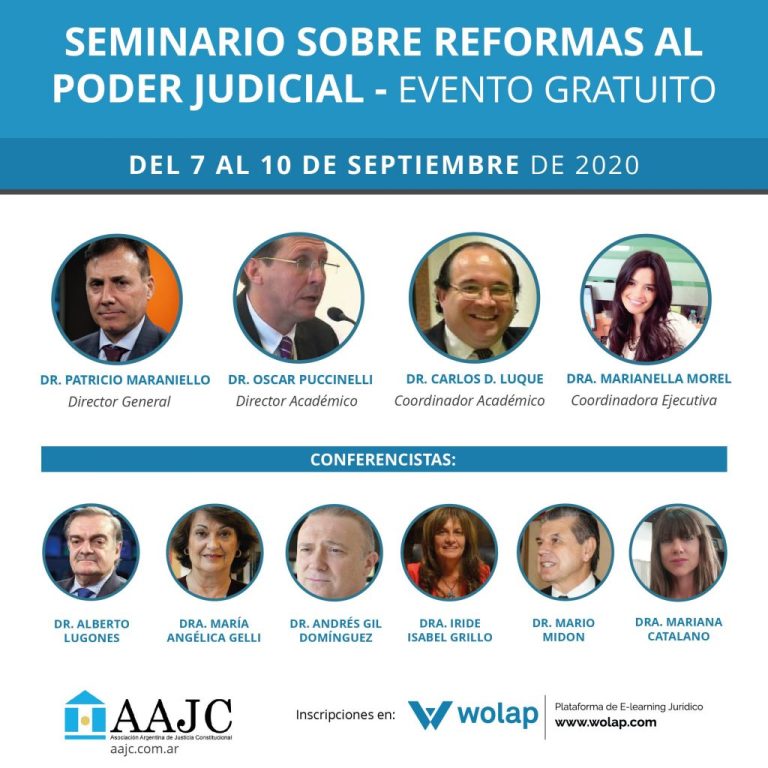 Seminario sobre reformas al Poder Judicial (del 7 al 10 de septiembre) – evento gratuito –