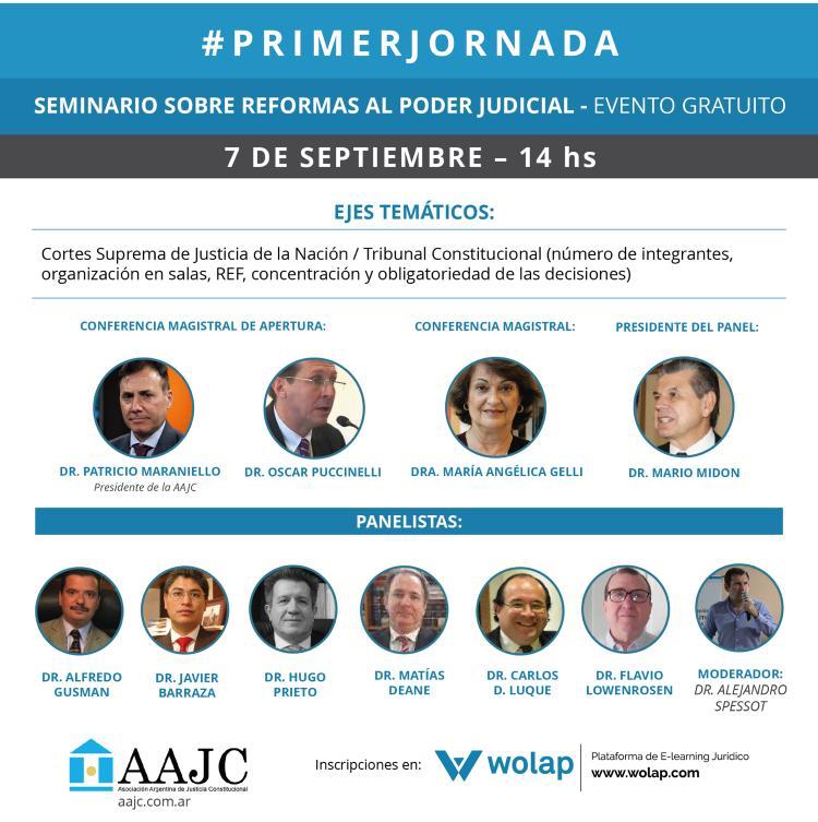 Seminario sobre reformas al Poder Judicial: PRIMERA JORNADA – 7 de septiembre
