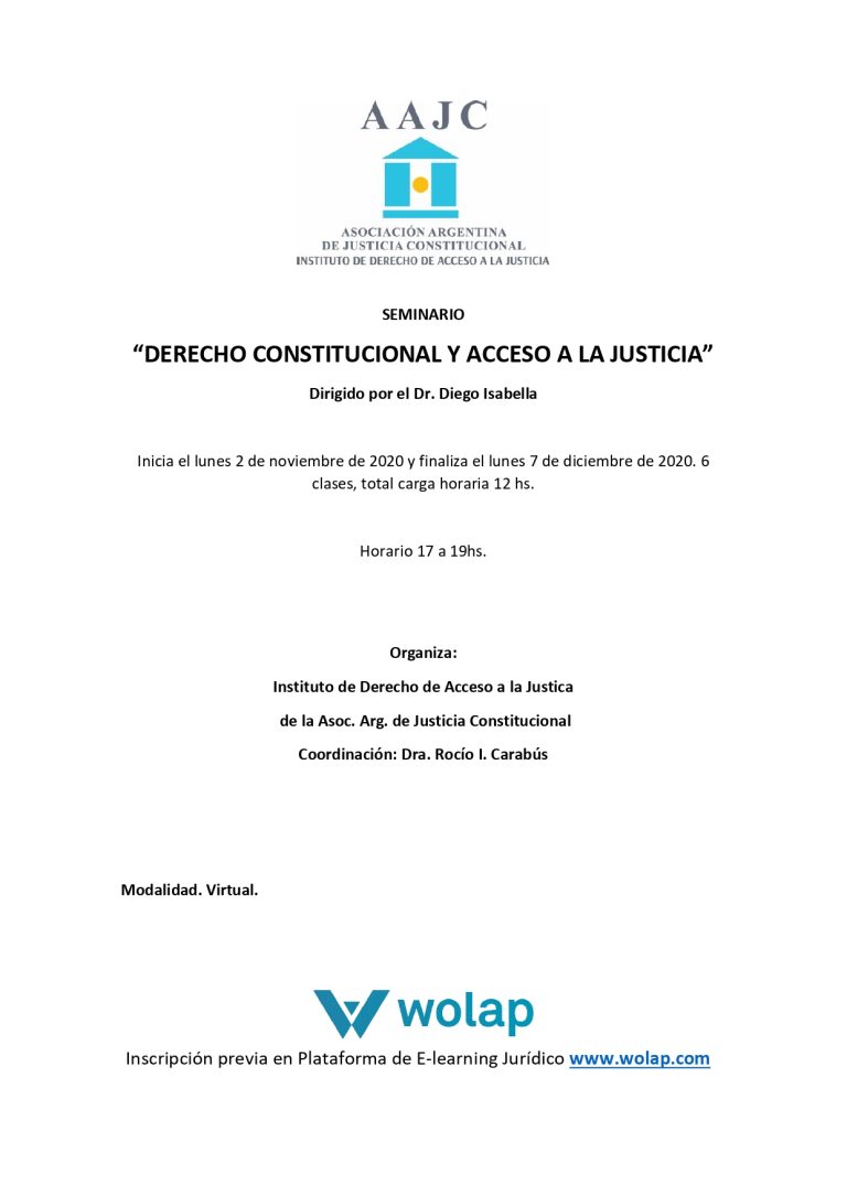 Seminario de «DERECHO CONSTITUCIONAL Y ACCESO A LA JUSTICIA»