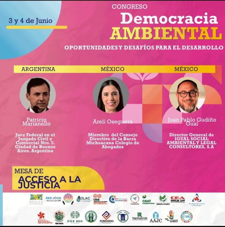CONGRESO INTERNACIONAL DE DEMOCRACIA AMBIENTAL, CON LA PARTICIPACIÓN DEL DR. PATRICIO MARANIELLO, PRESIDENTE DE LA ASOCIACIÓN ARGENTINA DE JUSTICIA CONSTITUCIONAL.