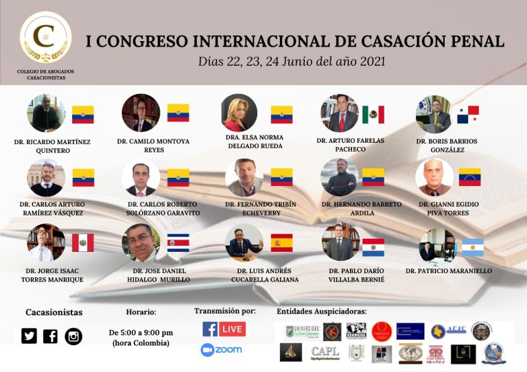 «I CONCRESO INTERNACIONAL DE CASACIÓN PENAL», organizado por el Colegio de Abogados Casacionistas. El mismo contará con la participación del Presidente de la AAJC, el Dr. Patricio Maraniello.