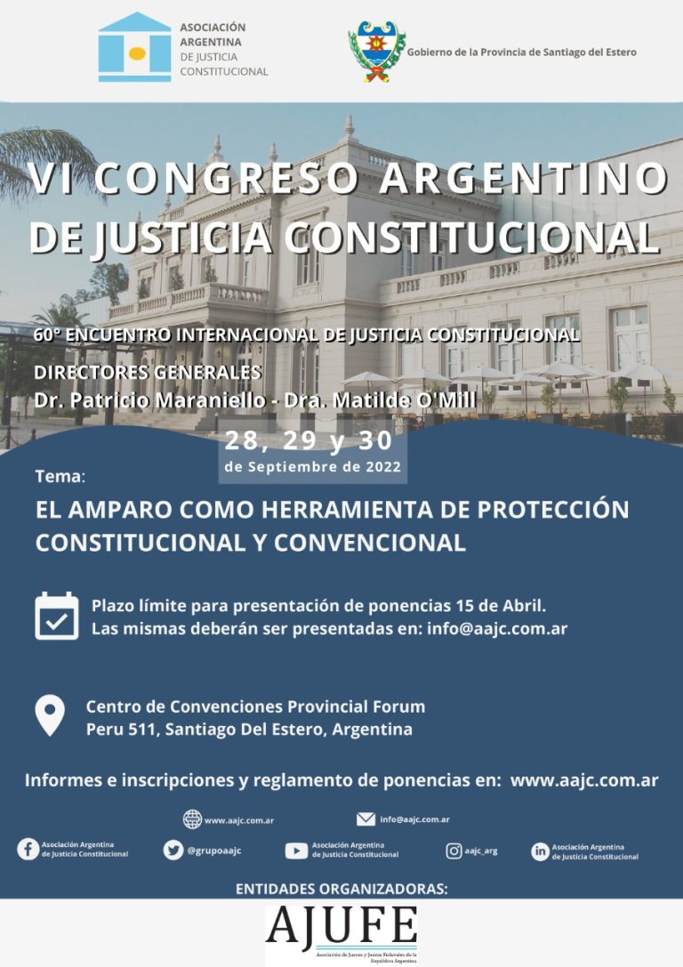 VI CONGRESO ARGENTINO DE JUSTICIA CONSTITUCIONAL