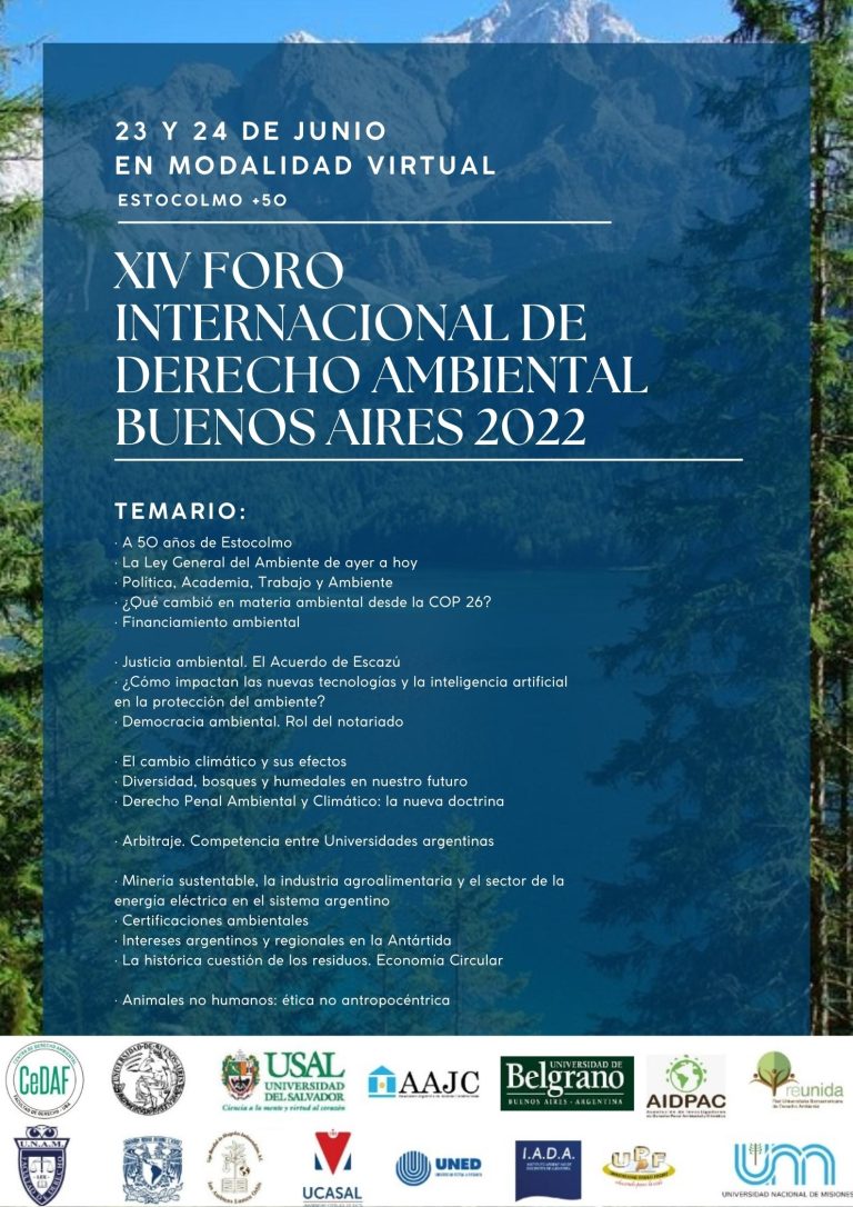 XIV Foro Internacional de Derecho Ambiental Buenos Aires 2022