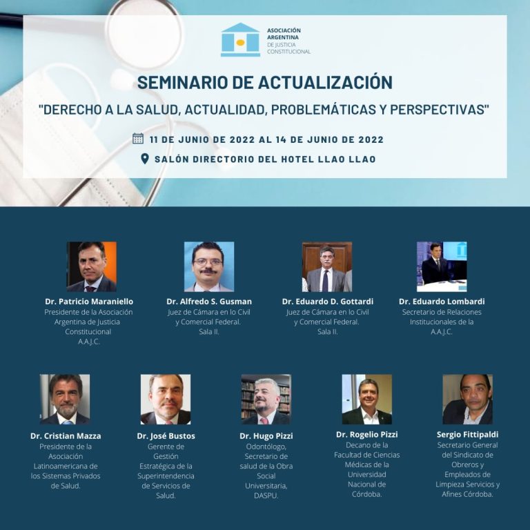 SEMINARIO DE ACTUALIZACIÓN «DERECHO A LA SALUD, ACTUALIDAD, PROBLEMÁTICAS Y PERSPECTIVAS».
