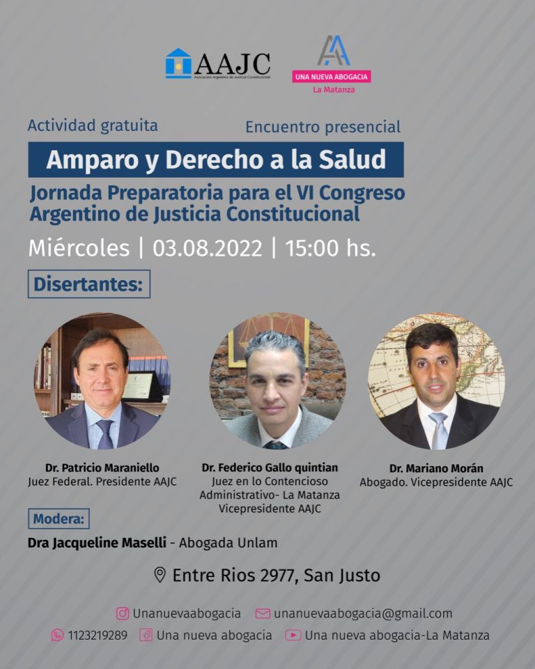 AMPARO Y DERECHO A LA SALUD – Jornada Preparatoria para VI Congreso Argentino de Derecho Constitucional