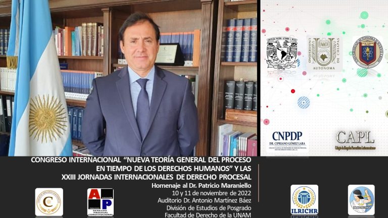 XXIII JORNADA INTERNACIONAL DE DERECHO PROCESAL Homenaje al Dr. Patricio Marianello. 10 y 11/ 11/2022